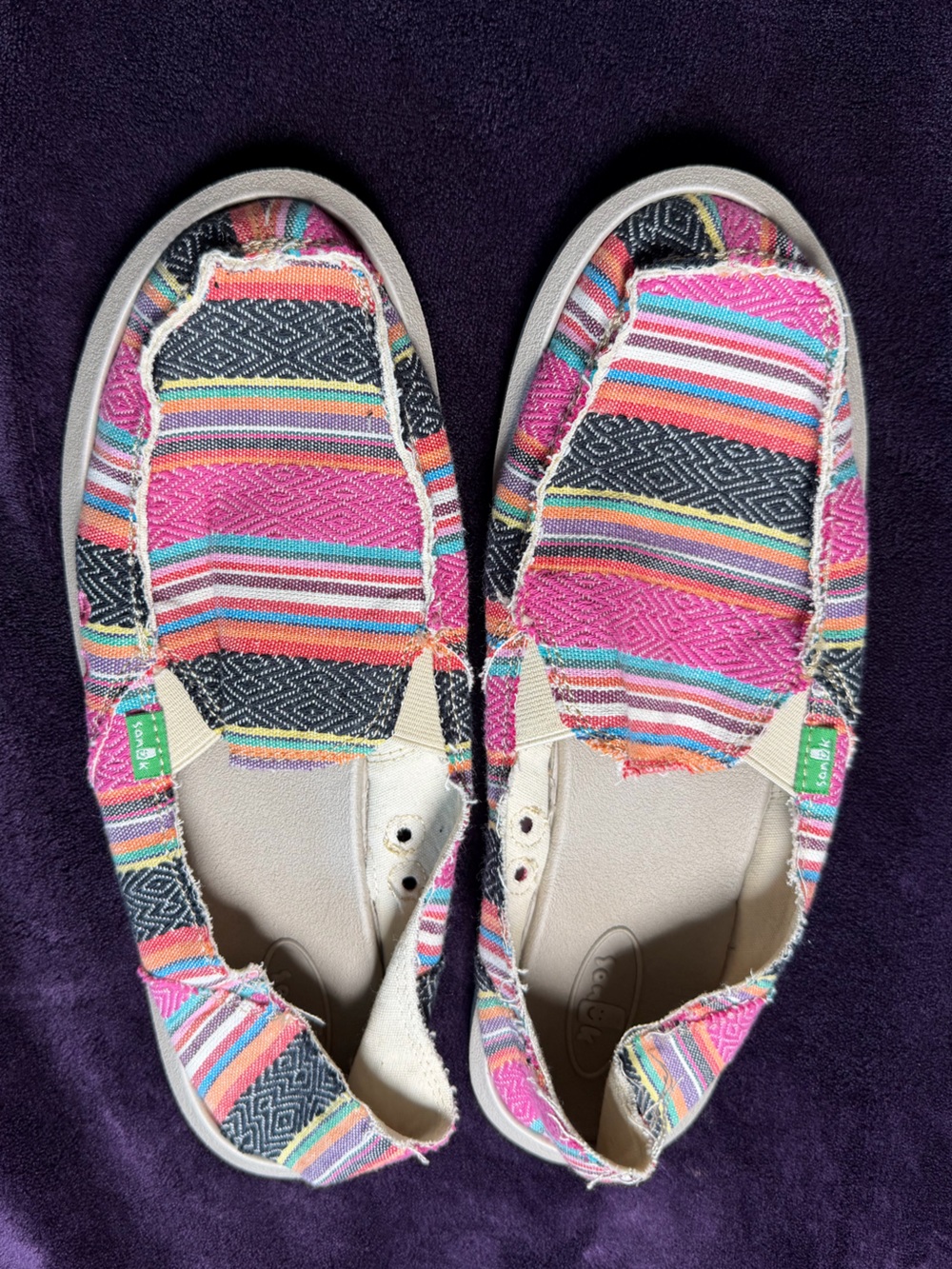 Sanuk Donna Multicolor Boho Slip-On Shoes Authentic 2010s | Size 10 | Never Worn